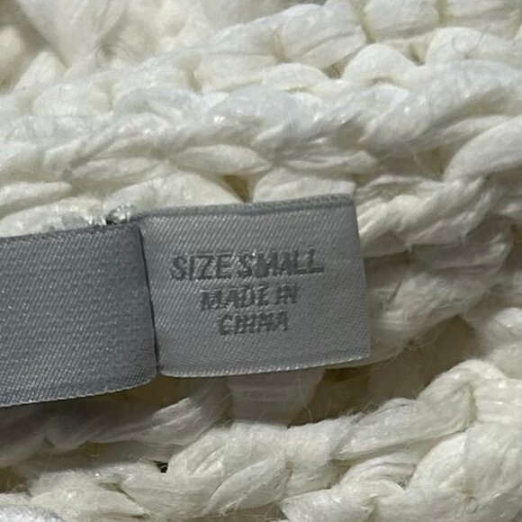 Womens T by  Alexander Wang White Chunky Open Knit Pullover Crochet Sweater S - Picture 8 of 8